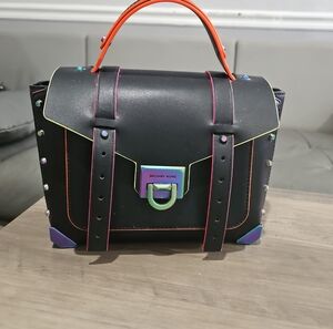 Michael Kors Black Satchel with Multicolor Accents